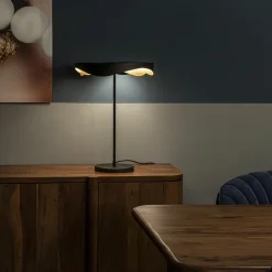 Moderne LED tafellamp zwart met goud dimbaar><noscript><img width=