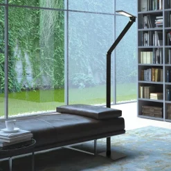 Moderne LED vloerlamp leeslamp zwart dimbaar><noscript><img width=