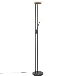 Moderne LED vloerlamp met uplighter en leeslamp mat zwart>Straluma Online