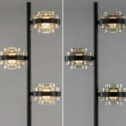 Moderne LED vloerlamp zwart/champagne dimbaar><noscript><img width=