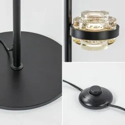 Moderne LED vloerlamp zwart/champagne dimbaar><noscript><img width=