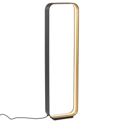 Moderne LED vloerlamp zwart/goud dim to warm>Straluma Hot