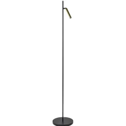 Moderne LED vloerlamp zwart met gouden spot>Straluma Discount