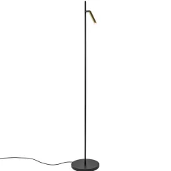 Moderne LED vloerlamp zwart met gouden spot>Straluma Discount