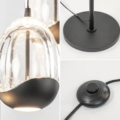 Moderne LED vloerlamp zwart met helder glas><noscript><img width=