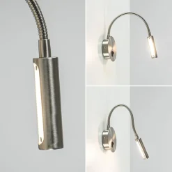 Moderne LED wandlamp nikkel met flexibele arm><noscript><img width=