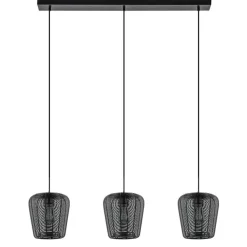 Moderne 3-lichts eettafelhanglamp Adeta mat zwart>Straluma Discount