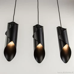 Moderne 3-lichts hanglamp zwart metaal>Straluma Clearance