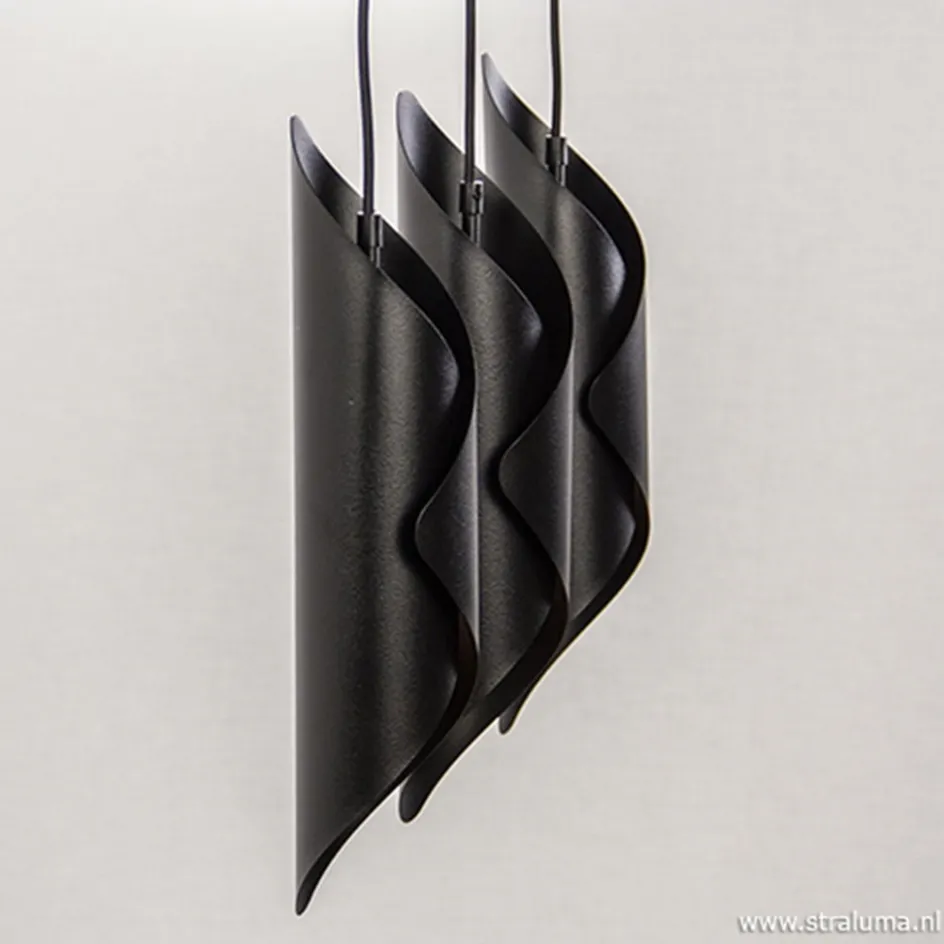 Moderne 3-lichts hanglamp zwart metaal>Straluma Clearance