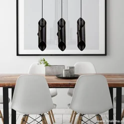 Moderne 3-lichts hanglamp zwart metaal><noscript><img width=