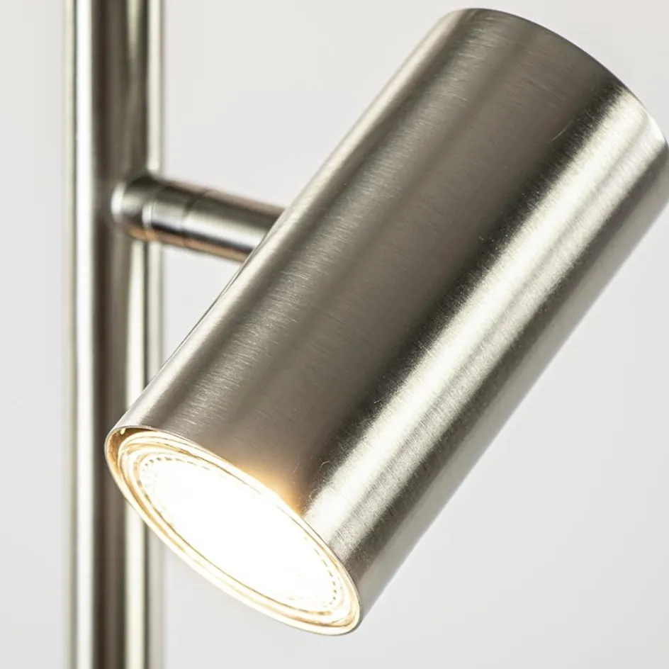 Moderne 3-lichts vloerlamp nikkel met 3-standen dimbaar LED>Straluma Discount