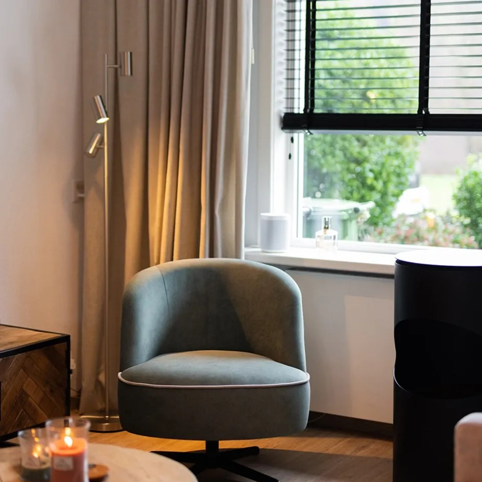 Moderne 3-lichts vloerlamp nikkel met 3-standen dimbaar LED>Straluma Discount