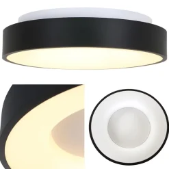Moderne plafondlamp zwart met geïntegreerd LED><noscript><img width=