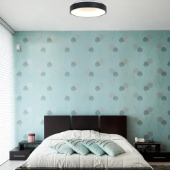 Moderne plafondlamp zwart met geïntegreerd LED><noscript><img width=