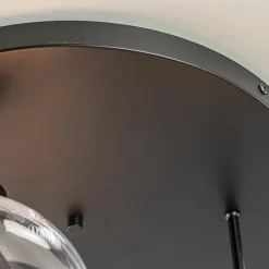 Moderne plafondlamp zwart met 20 cm helder glas><noscript><img width=