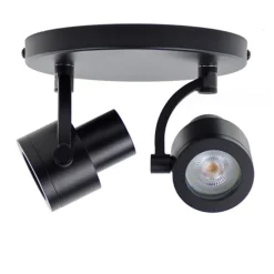 Moderne plafondspot mat zwart 2-lichts>Straluma