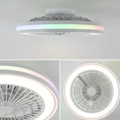 Moderne plafondventilator wit inclusief LED en color><noscript><img width=