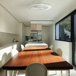 Moderne plafondventilator wit incl. LED><noscript><img width=