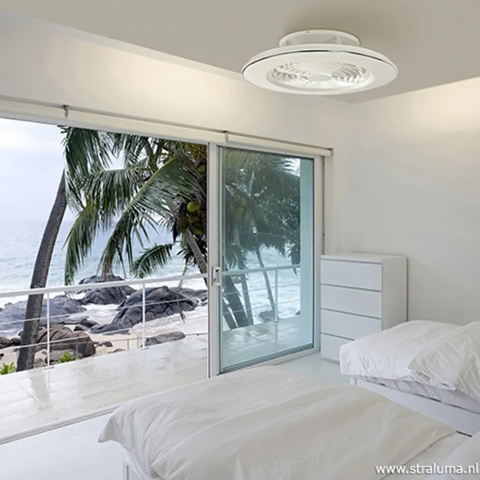 Moderne plafondventilator wit incl. LED>Straluma New