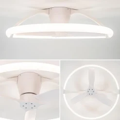 Moderne plafondventilator wit inclusief LED en remote><noscript><img width=