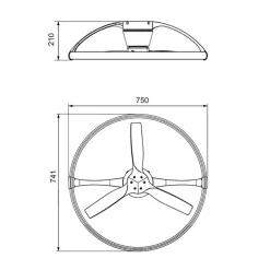 Moderne plafondventilator wit inclusief LED en remote><noscript><img width=
