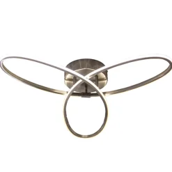 Moderne plafonnière nikkel met LED>Straluma Hot