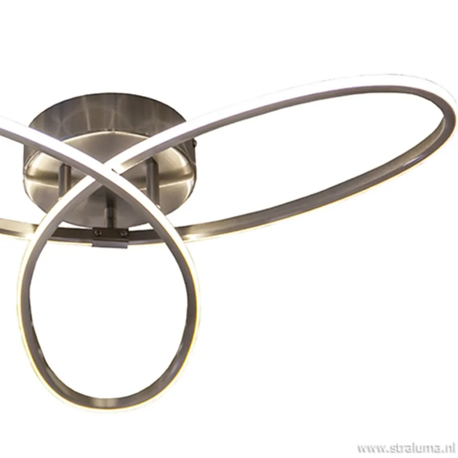 Moderne plafonnière nikkel met LED>Straluma Hot