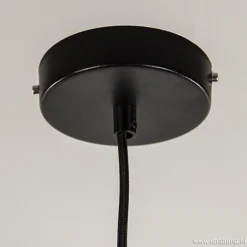 Moderne ronde hanglamp zwart metaal><noscript><img width=