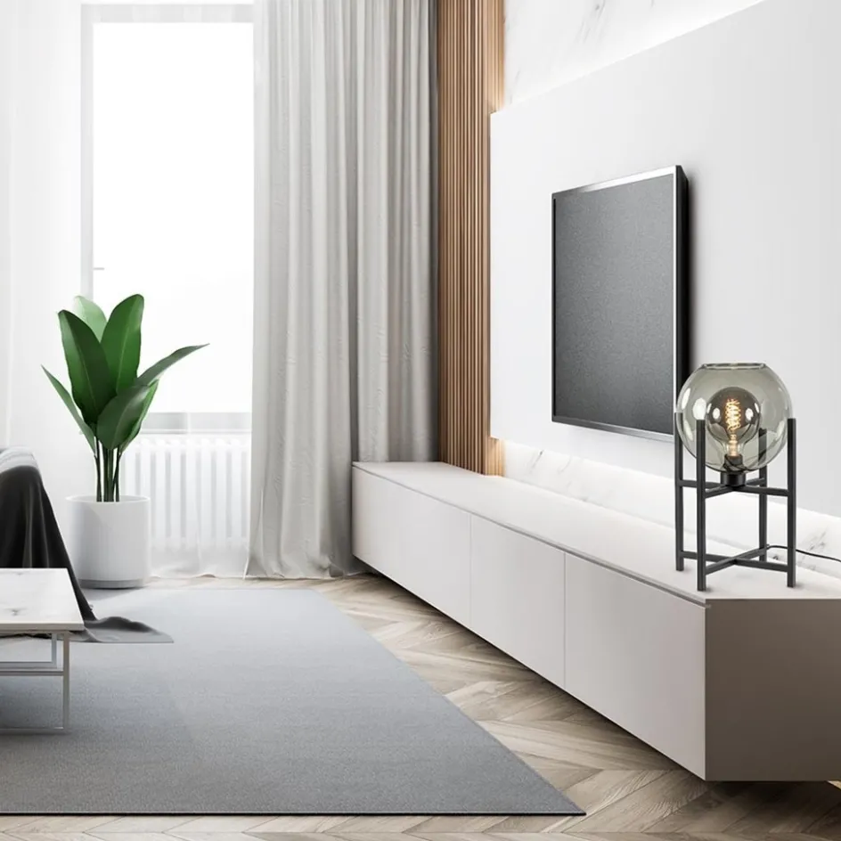 Moderne tafellamp frame met smoke glazen bol>Straluma New
