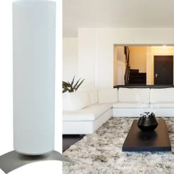 Moderne tafellamp Oblica zuil nikkel><noscript><img width=