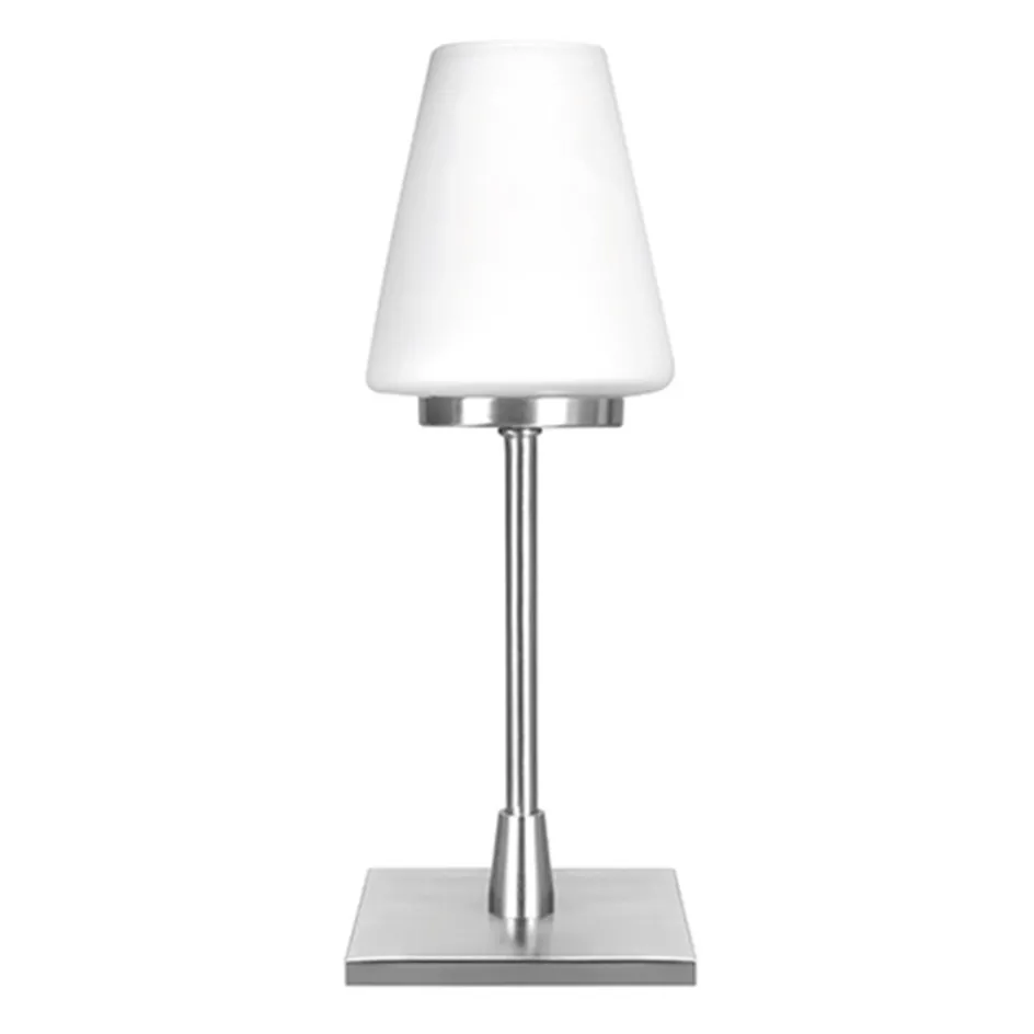 Moderne tafellamp staal/glas met dimmer>Straluma Online