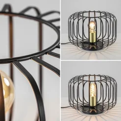 Moderne tafellamp zwart met brons><noscript><img width=