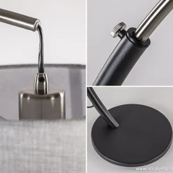 Moderne tafellamp zwart nikkel incl. kap><noscript><img width=