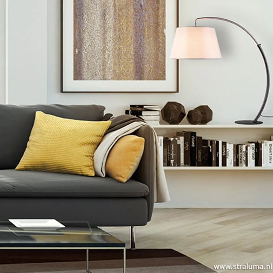 Moderne tafellamp zwart nikkel incl. kap>Straluma