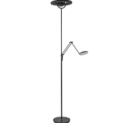 Moderne uplighter mat zwart met verstelbare leesarm>Straluma Sale