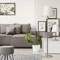 Moderne vloerlamp Calabro nikkel glas><noscript><img width=