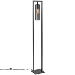 Moderne vloerlamp mat zwart metaal>Straluma Online