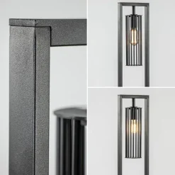 Moderne vloerlamp mat zwart metaal><noscript><img width=