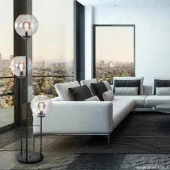 Moderne vloerlamp met glazen bollen><noscript><img width=