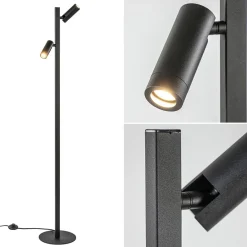 Moderne vloerlamp met verstelbare spots zwart/goud>Straluma Sale