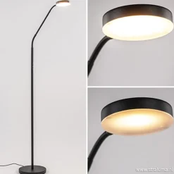 Moderne vloerlamp zwart met dimbaar LED>Straluma Sale