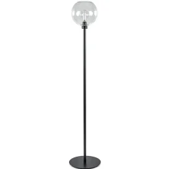 Moderne vloerlamp zwart met helder glazen kap>Straluma Clearance