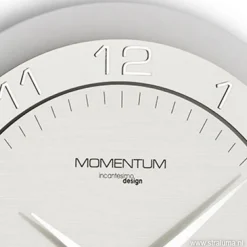 Moderne wandklok rond RVS keuken/kantoor><noscript><img width=