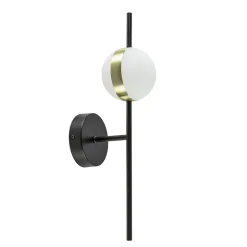 Moderne wandlamp zwart met witte bol incl LED>Straluma Best