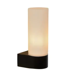 Moderne wandlamp zwart met opaal glas IP44>Straluma New