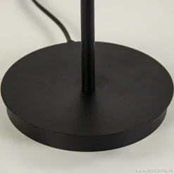 Moderne zwarte tafellamp rond metaal><noscript><img width=