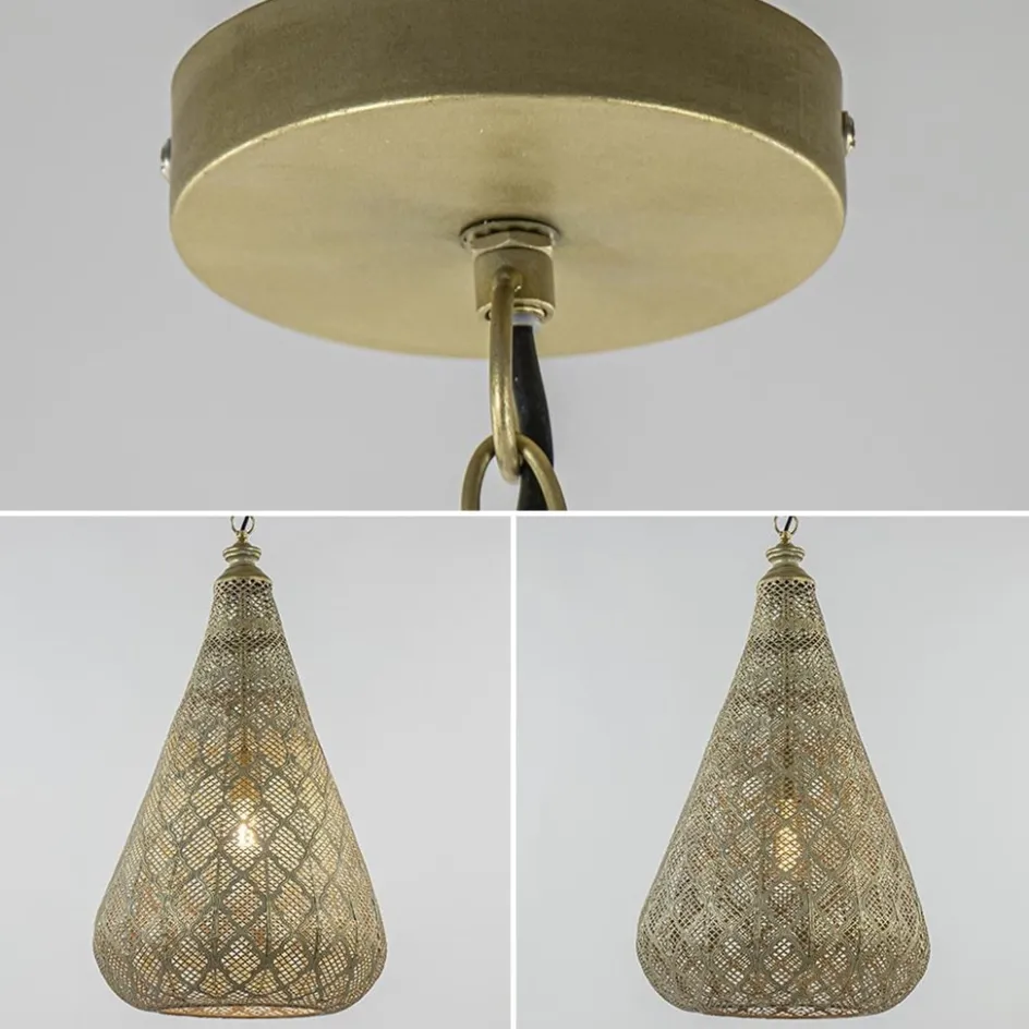 Oosterse hanglamp kegel goud groot>Straluma New