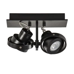 Opbouwspot balk zwart 2-lichts gu10 incl>Straluma New