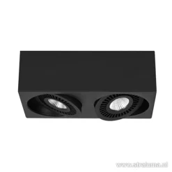 Opbouwspot box zwart 2-lichts led>Straluma Outlet