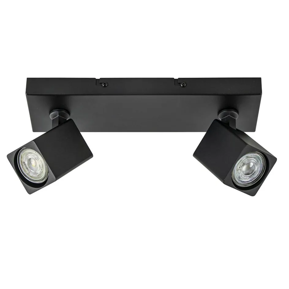 Opbouwspot 2-lichts balk zwart>Straluma Online